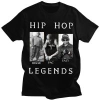 ย้อนยุคเสื้อยืด พิมพ์ลายกราฟิก Tupac Biggie Eazy สไตล์ฮิปฮอป ฮาราจูกุ สตรีท โอเวอร์ไซซ์ สําหรับผู้ชาย 2 ชิ้นS-5XL