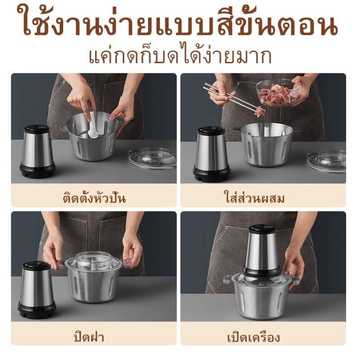 เครื่องปั่น-เครื่องบดเนื้อ-ไฟฟ้า4ใบมีด-เครื่องบดสับ-เครื่องบดอาหาร-เครื่องบดเนื้อไฟฟ้า-เครื่องบด-เครื่องบดเนื้อสัต