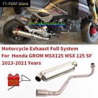 Motorcycle Exhaust Full System Link Pipe Slip On For Honda GROM MSX125 MSX 125 SF Modified Moto Escape Yoshimura Muffler DB