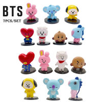 7pcsset Baby Monitor Bt21 Figures Ornaments Cake Topper Toys Gift Birthday Bts