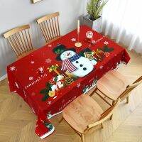 【cw】 Christmas Tablecloth Rectangle Snow Scarf Christmas Snowflake Decoration Holiday Tablecloth Red Rectangle Table Decoration ！