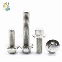 1/10pcs M5 M6 M8 M10 M12 A2 70 304 Stainless Steel GB5787 Hexagon Head with Serrated Flange Cap Screw Hex Washer Head Bolt