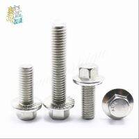 1/10 Pcs M5 M6 M8 M10 M12 A2-70 304 Stainless Steel GB5787 Hexagon Kepala dengan Bergerigi Flens Topi sekrup Hex Mesin Cuci Kepala Baut