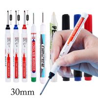 8/7/6Pc 30mm Long Head Permanent Oil Pen White 20mm Set For Tile Metal Wood Plastic Glass Deep Hole Marker Bathroom Woodworking Highlighters Markers