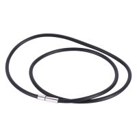 1Pc Black Rubber Cord Necklace Bracelet with Stainless Steel Closure Simple Jewelry make necklace bracelets 2019 New