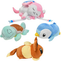 มาใหม่อะนิเมะโปเกมอนตุ๊กตานอน Sylveon Squirtle Eevee Piplup นอนท่านุ่มยัดไส้หุ่น Plushed ของเล่นเด็กของขวัญ