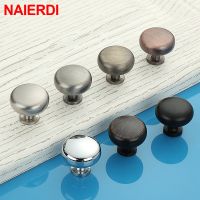 ♞✠▨ NAIERDI Circle Handles Color Gold Silver Black Zinc Alloy Door Handles Pulls Solid Cabinet Drawer Knobs For Furniture Hardware