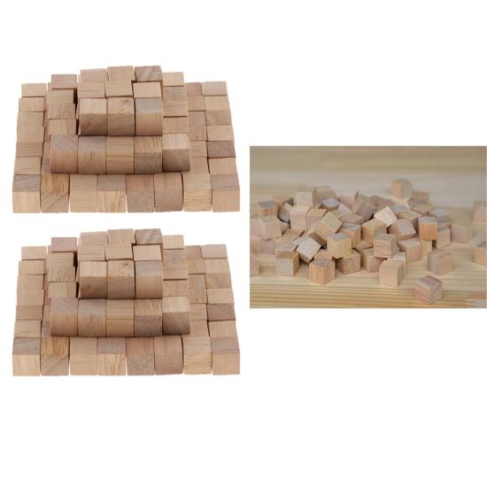 Dovewill 200 cái khối vuông bằng gỗ khối lập phương đồ chơi trẻ em đồ dùng - ảnh sản phẩm 1