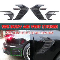 Car Side Body Air Vent Sticker Trim For-Audi A4 A5 A7 S7 RS7 Sportback A6 S6 RS6 Avant Allroad 2019-2021 Carbon Fiber