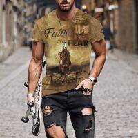 Graphic 3D Full Print T-shirt With Horse Men Clothing Summer Short Sleeve Casual Oversized Tees Fashion Tops