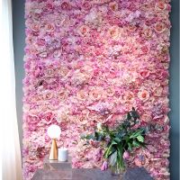 [AYIQ Flower Shop] 40x60เซนติเมตรผ้าไหมดอกกุหลาบแชมเปญดอกไม้ประดิษฐ์สำหรับตกแต่งงานแต่งงานดอกไม้ผนังแผงโรแมนติกฉากหลังแต่งงานตกแต่ง