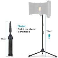 Foldable Metal Microphone Stand Studio Microphone Floor Tripod Non-slip Arm Stage Performance Recording Mic Stand for Blue Yeti