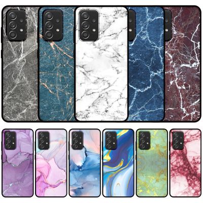 JURCHEN Silicone Phone Case For Samsung Galaxy A34 A54 A04E S23 Plus Ultra A04S A04 A14 5G Granite Marble Stone Printing Cover