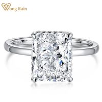 Wong Rain 100% 925 Sterling Silver Crushed Ice Cut Created Moissanite Gemstone Engagement Ring For Women Fine Jewelry Wholesale