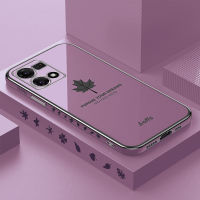 สำหรับ Oppo F21Pro Reno7 Reno8 4G กรณี,แฟชั่น INS 6D Electroplated Bling สาว Boy คู่ตรงด้าน Maple Leaf Soft TPU เคสโทรศัพท์สำหรับ OPPO Reno 8 (4G) /Reno 7 (4G) / F21 Pro (4G)