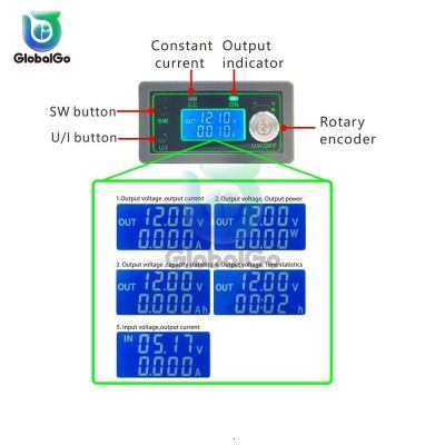 【Free shipping】 ตัวแปลงโวลต์มิเตอร์ DC 50V โมดูล5A แผงควบคุมการเดินไฟของบ้านแรงดันไฟฟ้ากระแสตรงอุปกรณ์ในห้องปฏิบัติการเพิ่มกำลังไฟบูสต์ปรับได้250W การวัดและการปรับระดับ