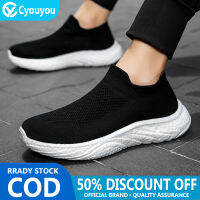 Cyouyou รองเท้ากีฬาระบายอากาศของผู้ชาย Cyouyou ถุงเท้าทอลำลองมีรูโปร่งรองเท้าบุรุษชุดสวมใส่แบบทางการขนาดขั้นตอนเดียว36-45