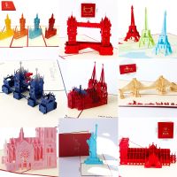 3D Pop Up Gifts Card World Famous Building Birthday Party Greeting Cards Architecture Business Invitation Card Tourist Postcard