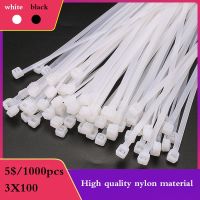 Self-locking plastic nylon tie black and white 3x100-3x200fastening ring cable tie zip wraps strap nylon cable tie