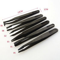 7pcslot Black ESD Tweezers Set Anti Static Plastic Electronic Tweezers Forceps Repair Tools NEW