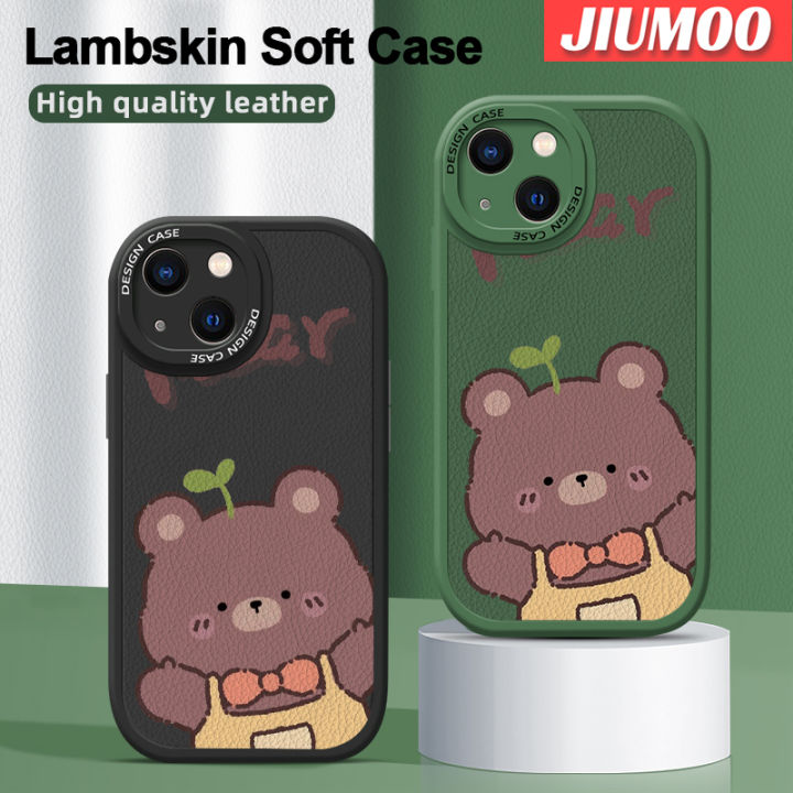 เคส-jiumoo-สำหรับ-oppo-a15-a15s-a35-4g-เคสลายการ์ตูนน่ารักหนังหมีดีไซน์ใหม่เคสโทรศัพท์ซิลิโคนนิ่มบางเรียบง่ายบางเคสหลังเคสกันกระแทกกล้องฝาปิดเลนส์เต็ม