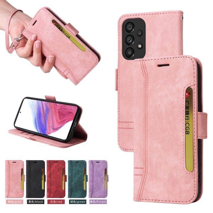 เคสโทรศัพท์กันกระแทกสำหรับ-samsung-galaxy-a23-a73-a53-a13ฝาครอบ-a33-a13กระเป๋าสตางค์หนังแม่เหล็ก4g-เคสช่องเสียบบัตรเคสแบบพับปิดได้