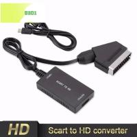 B3D1 1080P HD สลับวิดีโอ สายเชื่อมต่อ HD HDMI ตัวแปลงสัญญาณเสียงคุณภาพสูง สาย SCART เป็น HDMI อะแดปเตอร์วิดีโอ อะแดปเตอร์ SCART เป็น HDMI ตัวแปลง SCART เป็น HDMI