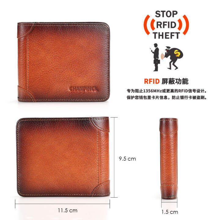 top-genuine-cowhide-leather-amp-vintage-style-chanpincl-brand-mens-wallet-luxury-original-short-tri-fold-first-layer-cowhide-purse-business-horizontal-fashion