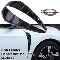 รถด้านข้าง Fender Vent Moulding Trim ฝาครอบสปอยเลอร์สติกเกอร์ Outlet Fit สำหรับ Honda Civic ตกแต่งรถรายละเอียดอุปกรณ์เสริม