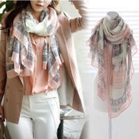 Elegant Women Long Print Cotton Scarf Wrap Ladies Shawl Large Silk Scarves