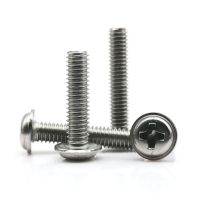 10/50pc M2 M2.5 M3 M4 M5 M6 DIN967 304 A2 Stainless Steel PWM Cross Phillips Pan Round Washer Head Screw Bolt with Padded Collar Nails Screws Fastener