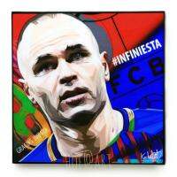 Andres Iniesta อันเดรส อิเนียสต้า บาร์เซโลน่า Barcelona บาร์ซ่า รูปภาพ​ติด​ผนัง​ pop art พร้อมกรอบและที่แขวน ฟุตบอล​ กรอบรูป​​ รูปภาพ