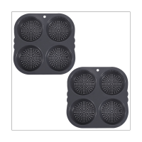 2 Piece Homemade Hamburger Bakeware Food Grade Silicone Dishwasher Cleanable Black