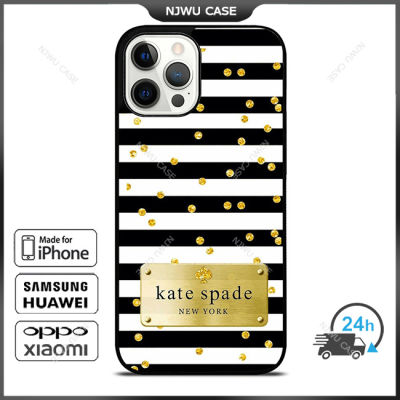 KateSpade Dot Gold Phone Case for iPhone 14 Pro Max / iPhone 13 Pro Max / iPhone 12 Pro Max / XS Max / Samsung Galaxy Note 10 Plus / S22 Ultra / S21 Plus Anti-fall Protective Case Cover