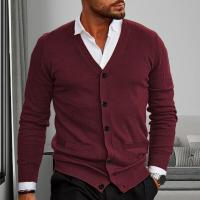 New Autumn Winter Men Casual V-Neck Cardigan Sweaters Solid Cotton Harmont Embroidery Long Sleeve Business Jerseys