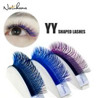 NATUHANA Ombre สี YY รูปร่างต่อขนตา Faux Cils สองเคล็ดลับขนตา Cd Curl Idividual ขนตาปลอมอุปกรณ์แต่งหน้า