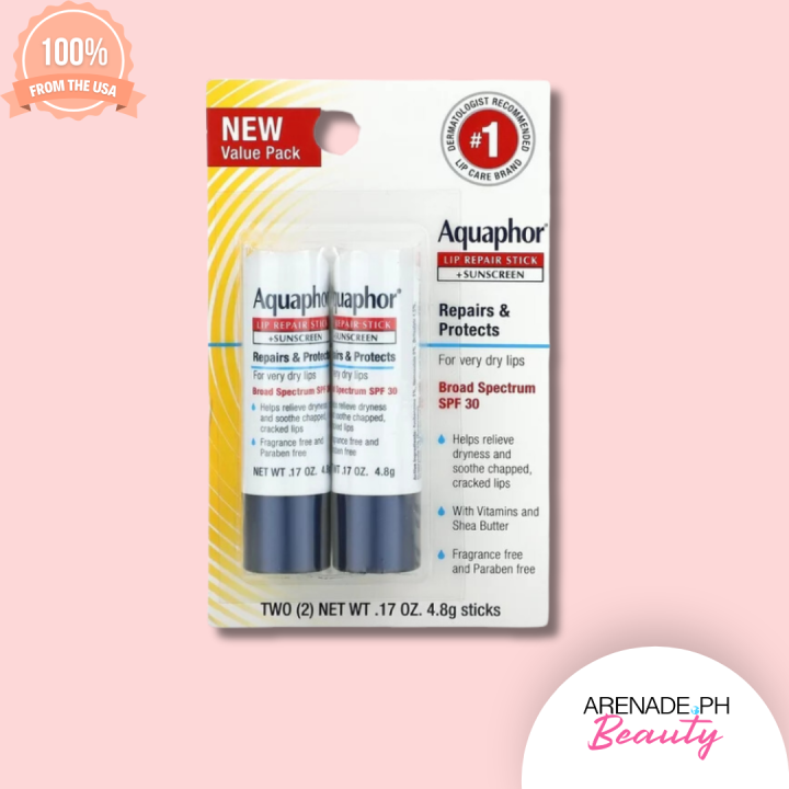 Aquaphor Lip Repair Stick + Sunscreen, SPF 30, Fragrance Free, Dual