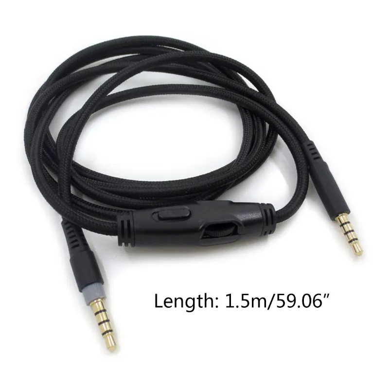 Detachable Gaming Headphone Cable 1.5M 60 inches Long for HyperX Cloud/Cloud  Alp