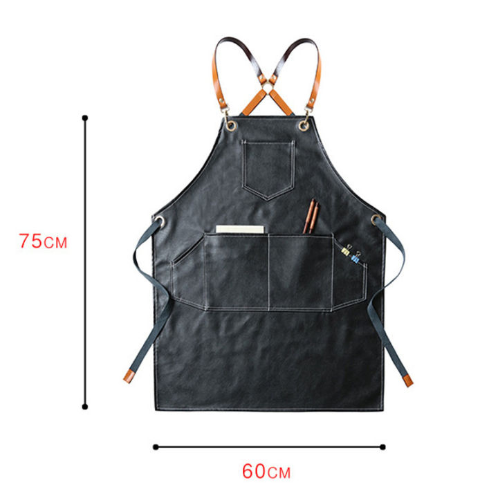 pu-leather-waterproof-women-apron-for-kitchen-accessories-cafe-shop-house-cleaning-cooking-baking-pocket-pinafore-painting-apron