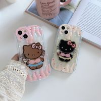 เคสโทรศัพท์ลายการ์ตูน Hello Kitty,เคสโทรศัพท์ตั้งได้สำหรับ iPhone 14 Pro Max 14Pro 14 Plus เคสกันกระแทกนิ่มสำหรับ iPhone 13 Pro Max 13เคสโทรศัพท์สำหรับ Apple 12 11เคสห่อหุ้ม