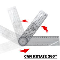 Null ไม้บรรทัดมุม Goniometer หลายช่อง1ชิ้นไม้บรรทัดทางการแพทย์เครื่องมือวัด360องศา