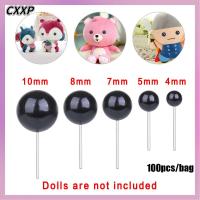 CXXP 100pcs/Bag ของขวัญคริสต์มาส ตุ๊กตาผ้า 4/5/7/8/10 มม. การทำหุ่นสัตว์ Bears เข็ม Felting อุปกรณ์เสริมตุ๊กตา ตาแก้วดำ