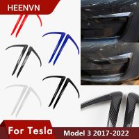 Heenvn Front Blade Trim For Tesla Model 3 2021 Accessories Matte Carbon Fiber ABS Black White Car Accessories Model3 2022 Three