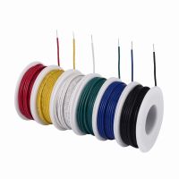 TUOFENG 22 awg Solid Wire-Solid Wire Kit-6 different colored 30 Feet spools 22 gauge Jumper wire- Hook up Wire Kit Wires Leads Adapters