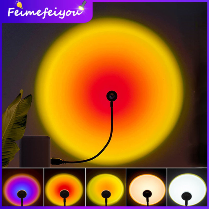 Sunset Night Light Projector Led Lamp Rainbow Rotatable Projection