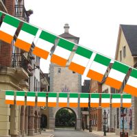 superonezxz ireland bunting flags 20pcs/set 14x21cm Pennant Ireland Irish String Banner Buntings Festival Party Holiday