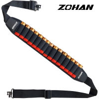 ZOHAN Sling พร้อม Shell สำหรับ15 Gauge สลิงปืนไรเฟิลทนทานพร้อมหมุนไหล่เบาะปืนสลิงถือ15รอบ