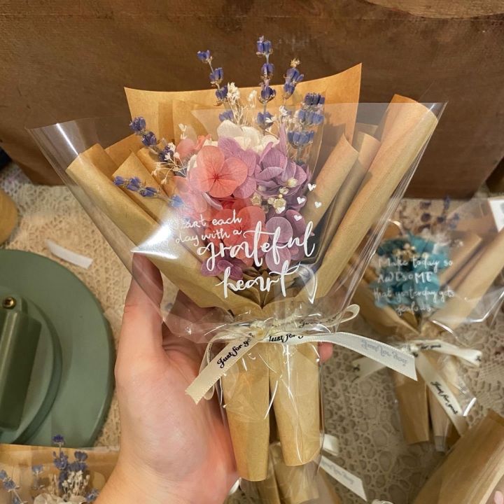 Bó hoa khô quà tặng, Bó hoa mini trang trí hộp quà | Lazada.vn