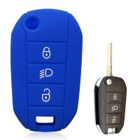 【cw】 Silicone Car Key Case Cover For Citroen Berlingo 2021 C3 III Aircross C4 C4L C5 C6 C8 Picasso For Peugeot 208 2019 308 Key Cap