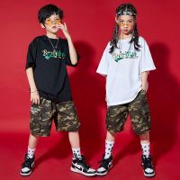 [COD] Hip-hop childrens trendy clothes hip-hop summer fashion short-sleeved girls catwalk boys dance suit